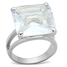 Load image into Gallery viewer, LOAS949 - Silver 925 Sterling Silver Ring with Synthetic Synthetic Glass in Clear