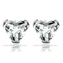 Load image into Gallery viewer, LOS048 - Rhodium 925 Sterling Silver Earrings with AAA Grade CZ  in Clear