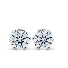 Load image into Gallery viewer, LOS051 - Rhodium 925 Sterling Silver Earrings with AAA Grade CZ  in Clear