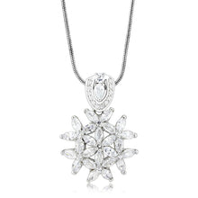 Load image into Gallery viewer, LOS067 - Rhodium 925 Sterling Silver Pendant with AAA Grade CZ  in Clear