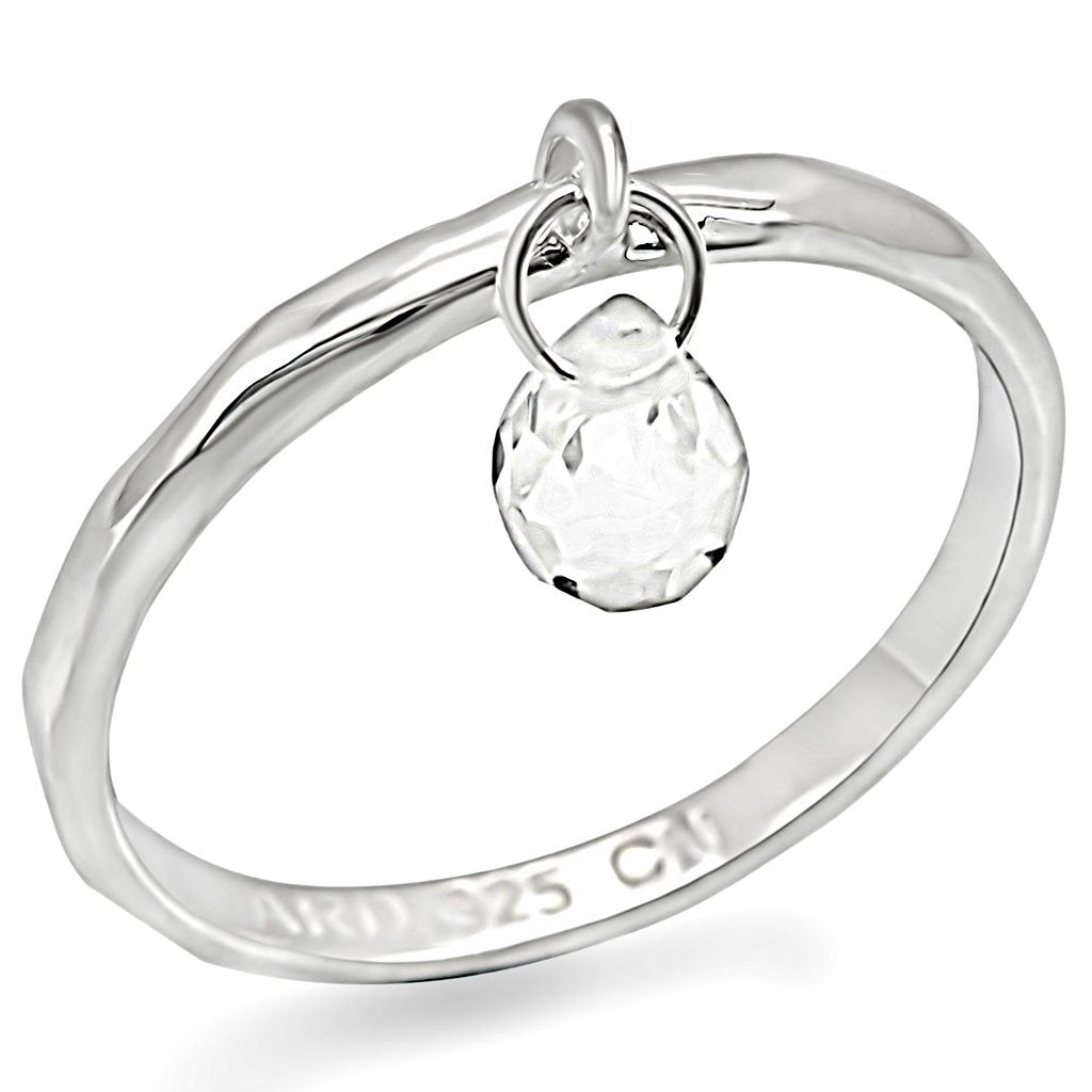 LOS285 - Silver 925 Sterling Silver Ring with Genuine Stone  in Clear