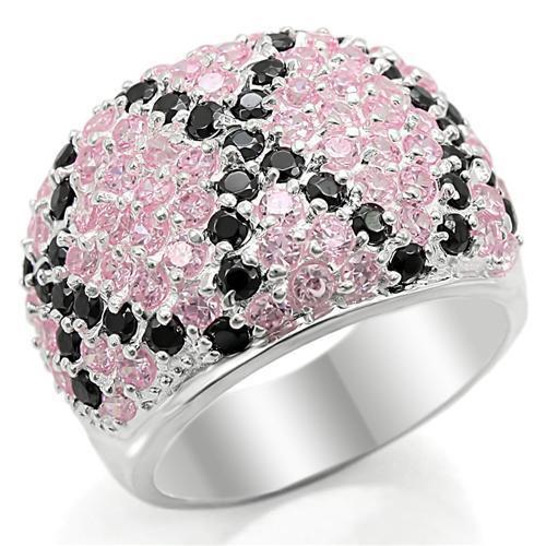 LOS357 - Silver 925 Sterling Silver Ring with AAA Grade CZ  in Multi Color
