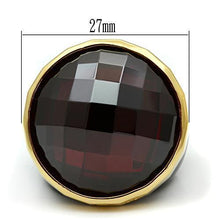 Load image into Gallery viewer, LOS525 - Gold 925 Sterling Silver Ring with AAA Grade CZ  in Garnet