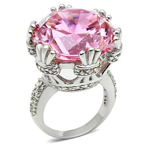 LOS530 - Silver 925 Sterling Silver Ring with AAA Grade CZ  in Rose