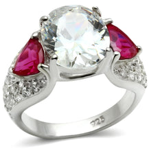Load image into Gallery viewer, LOS531 Rhodium 925 Sterling Silver Ring with AAA Grade CZ in Ruby