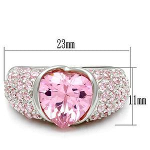 LOS533 - Silver 925 Sterling Silver Ring with AAA Grade CZ  in Rose