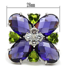 Load image into Gallery viewer, Flynn Cocktail Ring - 925 Sterling Silver, AAA CZ , Multi Color - LOS534