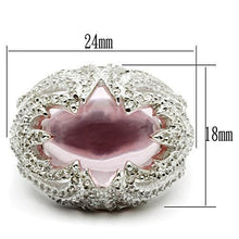 Load image into Gallery viewer, LOS536 - Silver 925 Sterling Silver Ring with Synthetic Synthetic Glass in Light Rose