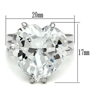 LOS543 - Silver 925 Sterling Silver Ring with AAA Grade CZ  in Clear