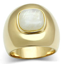 Load image into Gallery viewer, LOS544 - Gold 925 Sterling Silver Ring with Semi-Precious Moon Stone in White