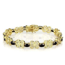 Load image into Gallery viewer, LOS602 - Gold 925 Sterling Silver Bracelet with AAA Grade CZ  in Jet