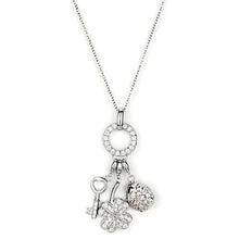 Load image into Gallery viewer, LOS609 - Silver 925 Sterling Silver Necklace with AAA Grade CZ  in Multi Color