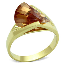 Load image into Gallery viewer, LOS645 - Gold 925 Sterling Silver Ring with AAA Grade CZ  in Champagne