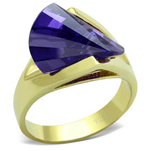 Load image into Gallery viewer, LOS656 - Gold 925 Sterling Silver Ring with AAA Grade CZ  in Tanzanite