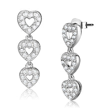 Load image into Gallery viewer, LOS722 - Rhodium 925 Sterling Silver Earrings with AAA Grade CZ  in Clear