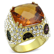 Load image into Gallery viewer, LOS769 - Gold 925 Sterling Silver Ring with Synthetic Synthetic Glass in Champagne