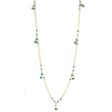 Load image into Gallery viewer, LOS794 - Matte Gold 925 Sterling Silver Necklace with Semi-Precious Turquoise in Emerald