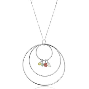 LOS795 - Silver 925 Sterling Silver Necklace with Synthetic Jade in Multi Color