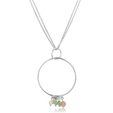 Load image into Gallery viewer, LOS796 - Silver 925 Sterling Silver Necklace with Synthetic Glass Bead in Multi Color