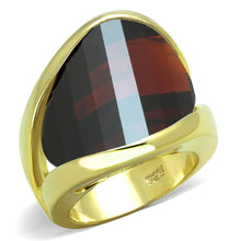 Load image into Gallery viewer, LOS827 - Gold 925 Sterling Silver Ring with AAA Grade CZ  in Garnet
