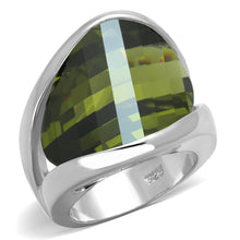 Load image into Gallery viewer, LOS829 - Rhodium 925 Sterling Silver Ring with AAA Grade CZ  in Olivine color
