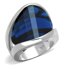 Load image into Gallery viewer, LOS830 - Rhodium 925 Sterling Silver Ring with Synthetic Synthetic Glass in Montana
