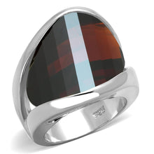 Load image into Gallery viewer, LOS834 - Rhodium 925 Sterling Silver Ring with AAA Grade CZ  in Garnet