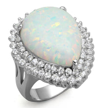 Load image into Gallery viewer, LOS880 Rhodium 925 Sterling Silver Ring with Semi-Precious in Aurora Borealis (Rainbow Effect)