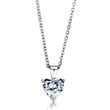 Load image into Gallery viewer, LOS889 - Rhodium 925 Sterling Silver Chain Pendant with AAA Grade CZ  in Clear