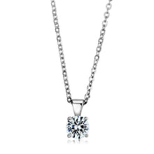 Load image into Gallery viewer, LOS890 - Rhodium 925 Sterling Silver Chain Pendant with AAA Grade CZ  in Clear
