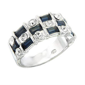 S55206 - Rhodium 925 Sterling Silver Ring with Top Grade Crystal  in Montana