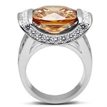 Load image into Gallery viewer, SS006 - Silver 925 Sterling Silver Ring with AAA Grade CZ  in Champagne
