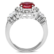 Load image into Gallery viewer, SS009 - Silver 925 Sterling Silver Ring with AAA Grade CZ  in Ruby