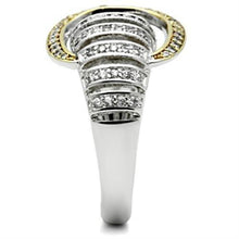 Load image into Gallery viewer, SS015 - Gold+Rhodium 925 Sterling Silver Ring with AAA Grade CZ  in Clear