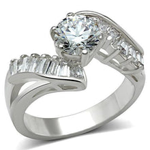 Load image into Gallery viewer, SS043 - Silver 925 Sterling Silver Ring with AAA Grade CZ  in Clear