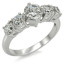 Load image into Gallery viewer, TK003 - High polished (no plating) Stainless Steel Ring with AAA Grade CZ  in Clear