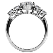 Load image into Gallery viewer, TK003 - High polished (no plating) Stainless Steel Ring with AAA Grade CZ  in Clear