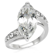 Load image into Gallery viewer, TK008 - High polished (no plating) Stainless Steel Ring with AAA Grade CZ  in Clear