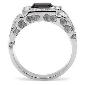 TK02210 - High polished (no plating) Stainless Steel Ring with Top Grade Crystal  in Montana