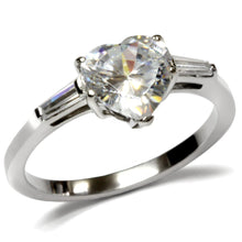 Load image into Gallery viewer, TK027 - High polished (no plating) Stainless Steel Ring with AAA Grade CZ  in Clear