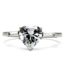 Load image into Gallery viewer, TK027 - High polished (no plating) Stainless Steel Ring with AAA Grade CZ  in Clear