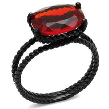 Load image into Gallery viewer, TK030J - IP Black(Ion Plating) Stainless Steel Ring with Synthetic Synthetic Glass in Siam