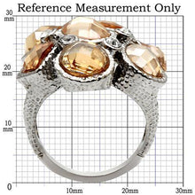 Load image into Gallery viewer, TK044 - High polished (no plating) Stainless Steel Ring with AAA Grade CZ  in Champagne