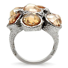 Load image into Gallery viewer, TK044 - High polished (no plating) Stainless Steel Ring with AAA Grade CZ  in Champagne