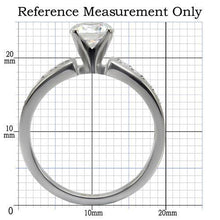 Load image into Gallery viewer, TK068 - High polished (no plating) Stainless Steel Ring with AAA Grade CZ  in Clear