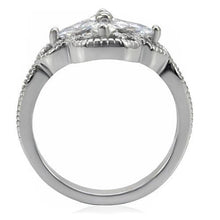 Load image into Gallery viewer, TK078 - High polished (no plating) Stainless Steel Ring with AAA Grade CZ  in Clear