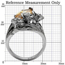 Load image into Gallery viewer, TK083 - High polished (no plating) Stainless Steel Ring with AAA Grade CZ  in Champagne