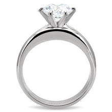Load image into Gallery viewer, TK097 - High polished (no plating) Stainless Steel Ring with AAA Grade CZ  in Clear