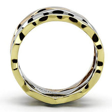 Load image into Gallery viewer, TK1002 - Three Tone (IP Gold &amp; IP Rose Gold &amp; High Polished) Stainless Steel Ring with No Stone