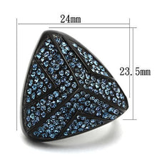 Load image into Gallery viewer, TK1005 - IP Black(Ion Plating) Stainless Steel Ring with Top Grade Crystal  in Montana